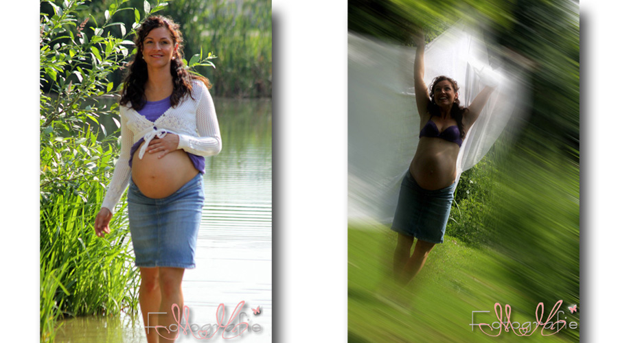 Baby inside - Fotografie im 9. Monat - schwanger am See