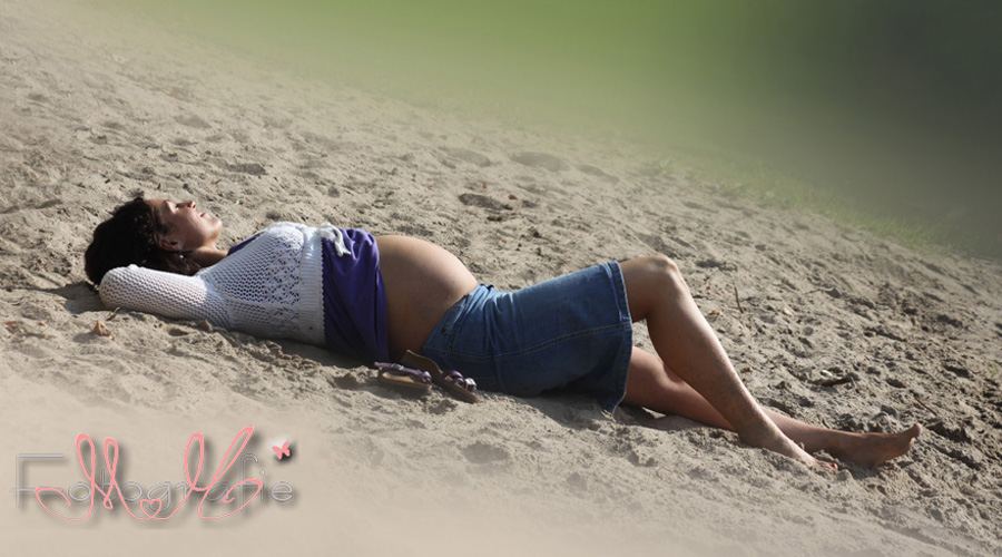 Fotoshooting schwanger am Strand